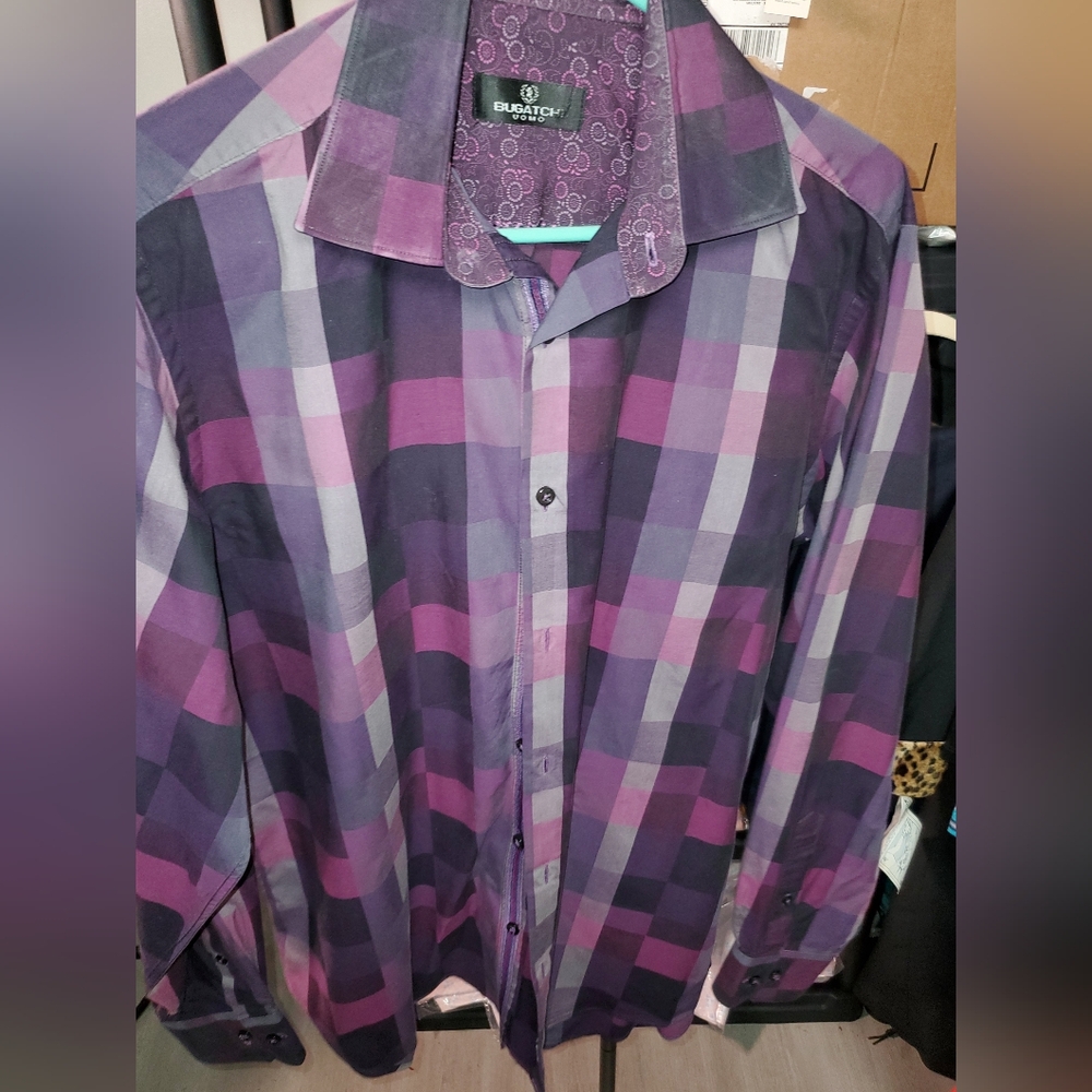 Bugatchi Multicolor Plaid Men's Shirt